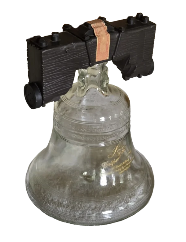 Vintage Lejon Brandy Liberty Bell Decanter | 1976 USA Bicentennial Glass Bottle